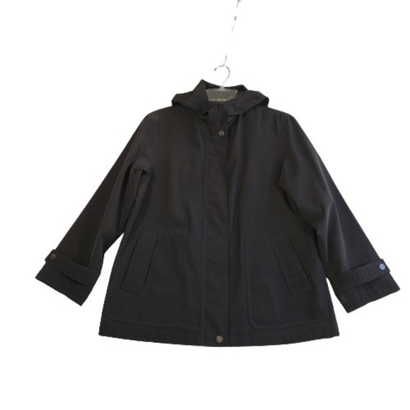 Gallery All Weather Jacket Coat Womens PS Black Hood Water Resistant Utility - Picture 1 of 13